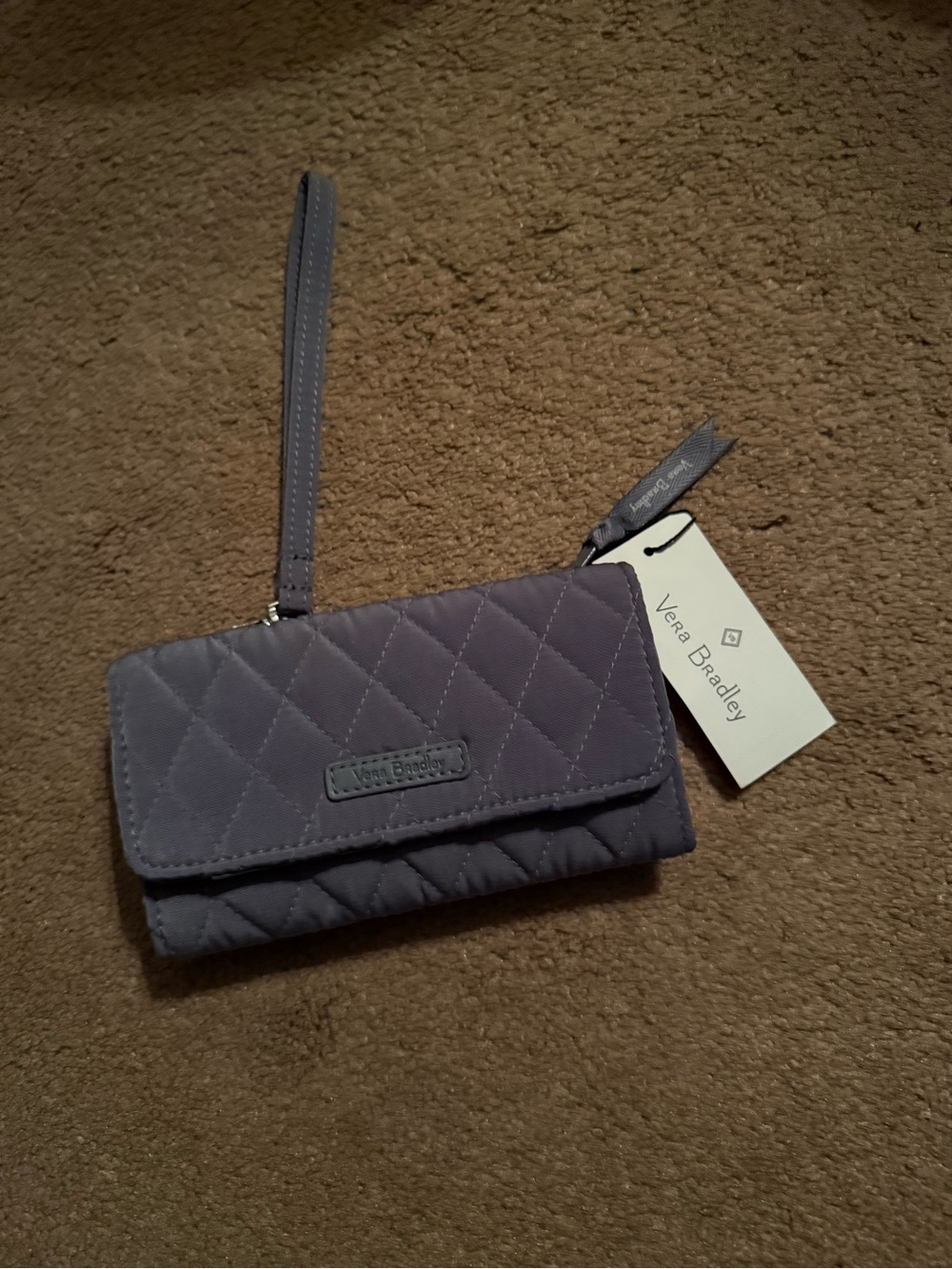 Vera Bradley Quilted Wristlet - Slate Gray
